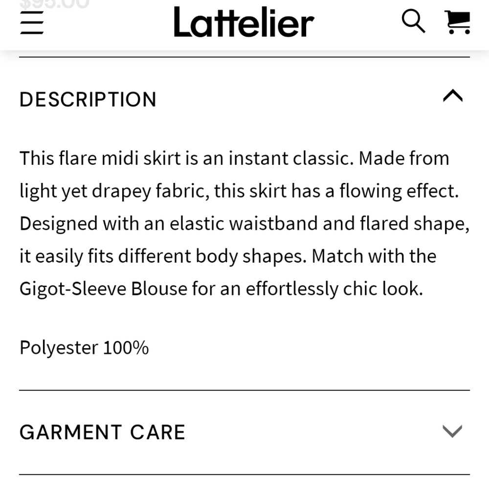 NWT Pleated Flare Skirt (Burnt Brick) - Lattelier - Picture 11 of 11